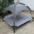 Outdoor Durable 600D Oxford Fabric Dog Bed Elevated Pet Cot With Canopy Portable Camping Beach Tent Bed