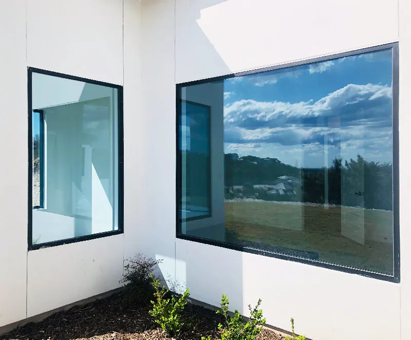 Modern design Atlanta aluminum clad wood fixed panel window