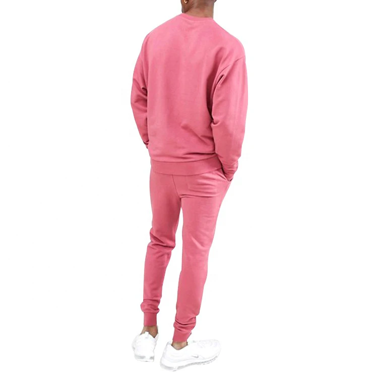 2020 Custom Pink Tracksuit Men Women Unisex French Terry Sweatsuit Bulk ...