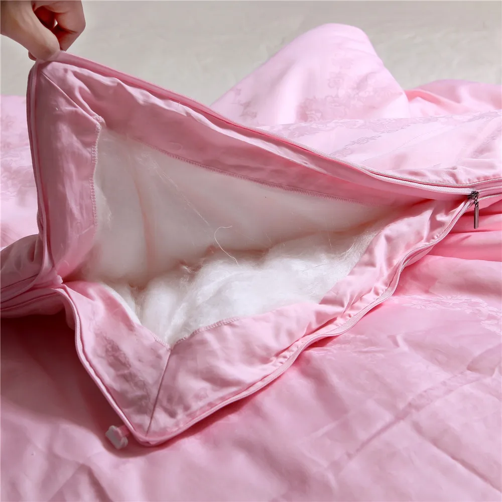 高品质热卖丝绸牙线缎羽绒被子/棉被/羽绒被