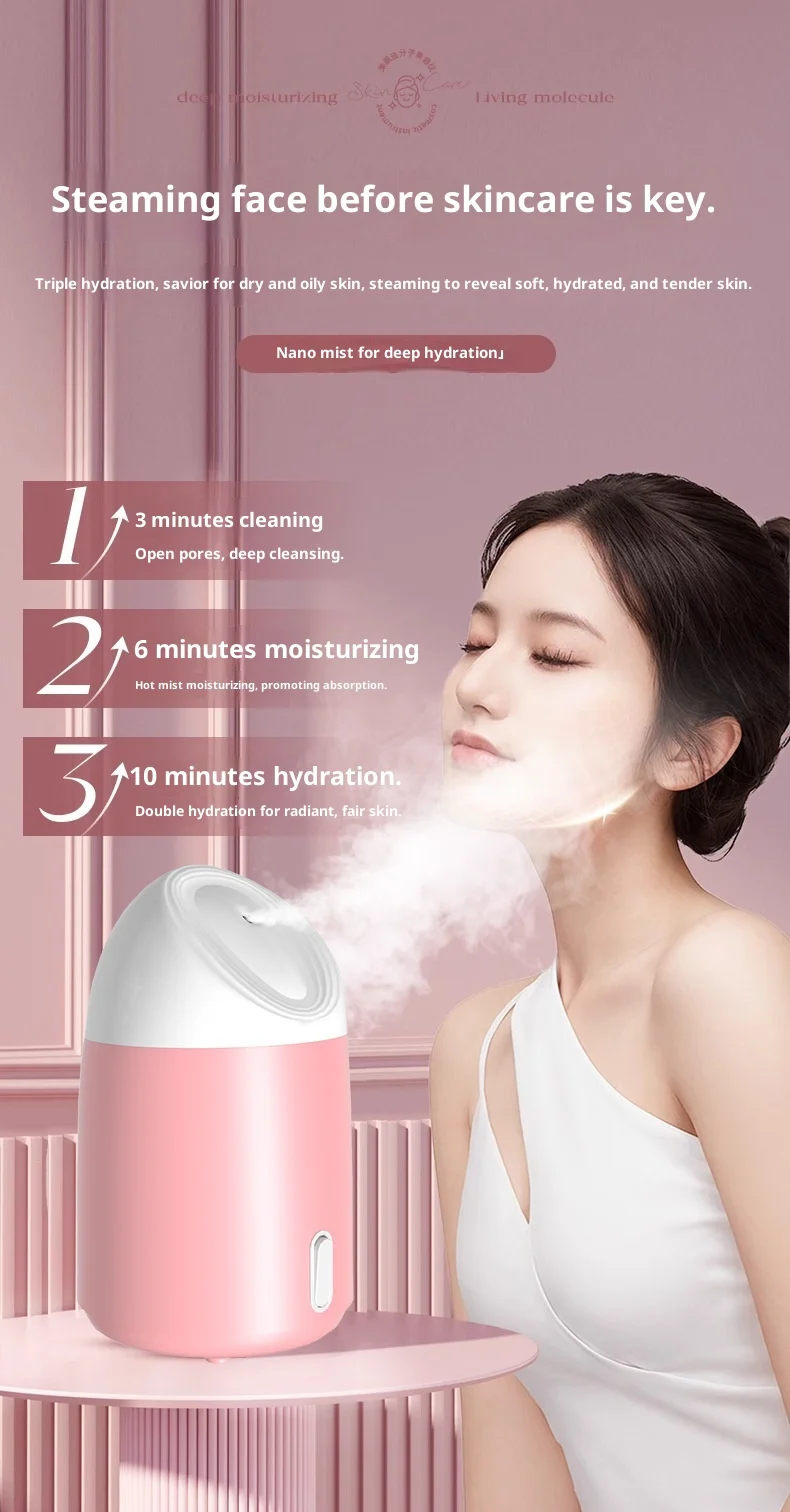 Portable hydrating facial steamer