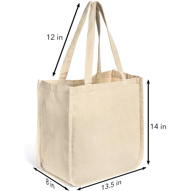 Recycle Organic 100% Plain Cotton Shopping Bag Reusable Cotton Canvas ...