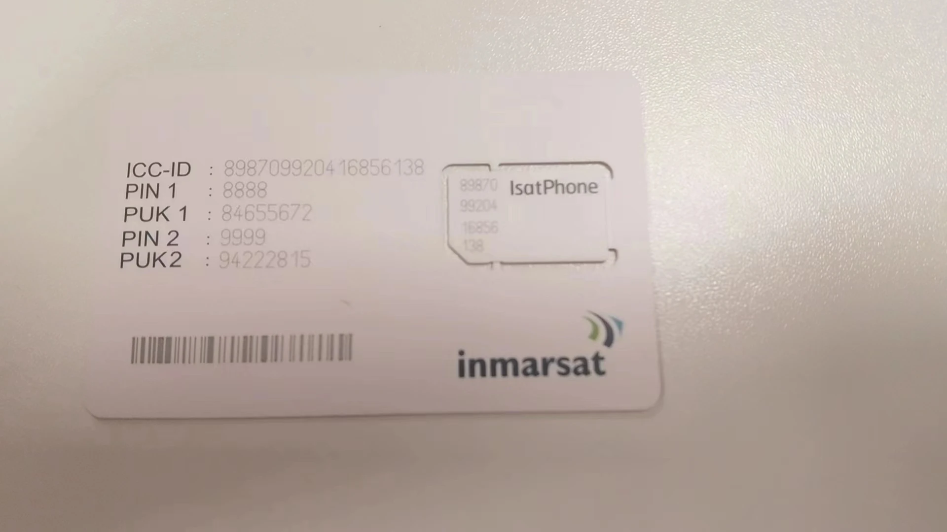 Inmarsat Isatphone Satellite Phone SIM Card - Strong Signal