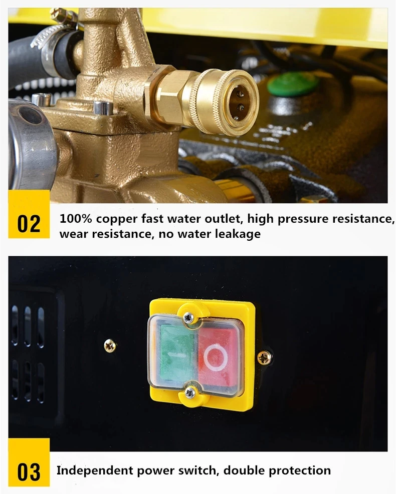 Portable high pressure cleaning machine car washer cleaner washing  device 220V water gun brush car  pump
