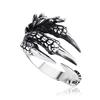 Best Selling Stainless Steel Casting Dragon Claw Black Skull Rings for Women