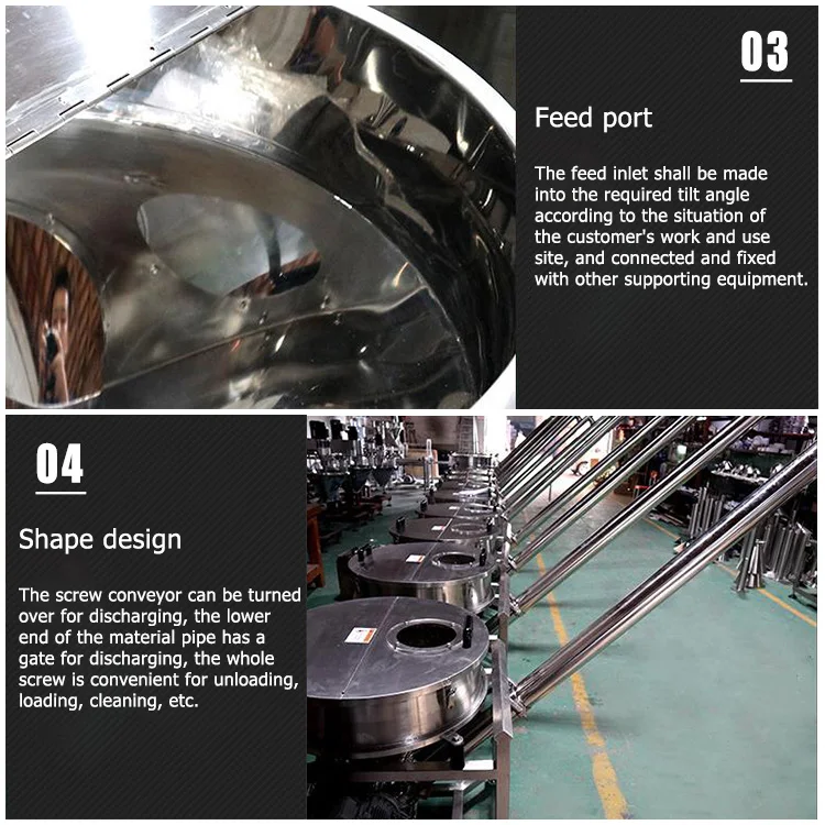 Flexible helix cement auger vertical screw conveyors for grain 