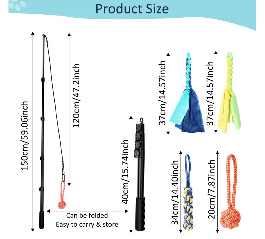 Eco-Friendly Telescopic Retractable Plastic Pet Training Stick Dog and Cat Toy Stick