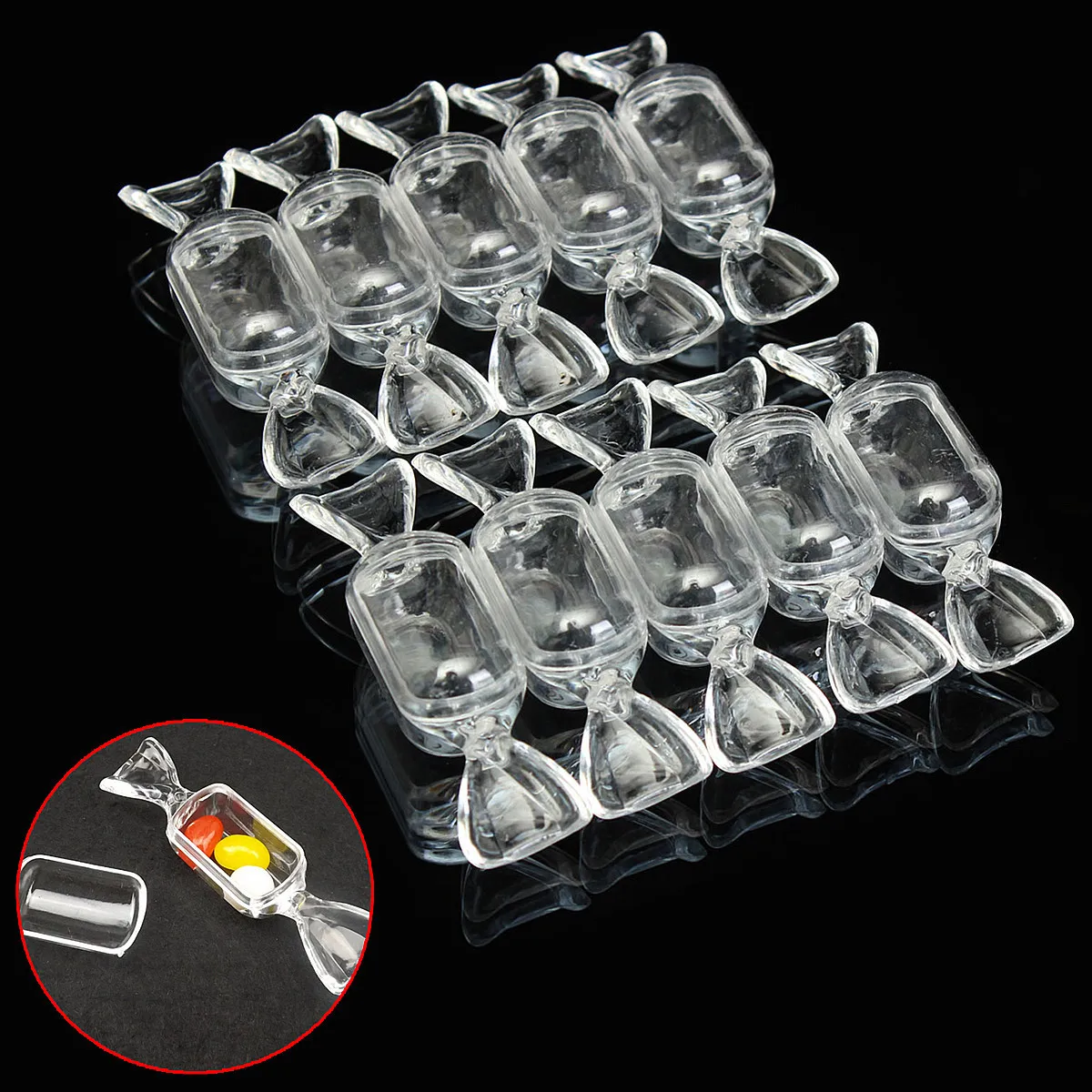 10 Pcs Clear Small Storage Box Plastic Transparent Container with