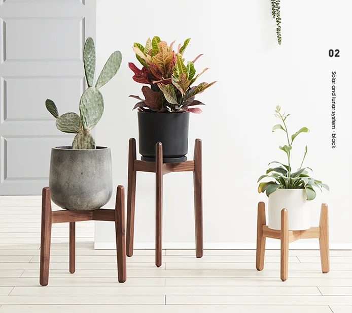 New Rural Style Wooden Flower Plant Stand Multi-purpose Display Decorate Storage Shelf Indoor Outdoor