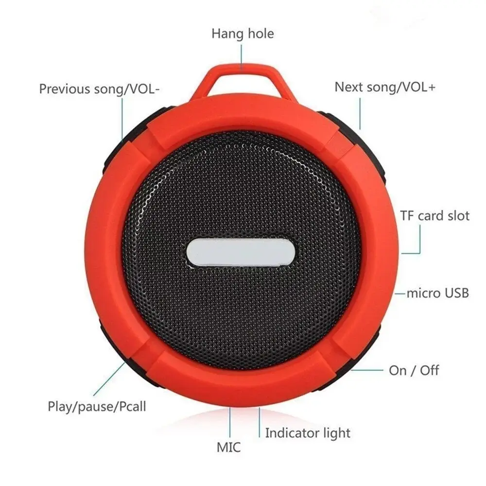 Promotional Gift outdoor mini IPX5 Waterproof wireless portable speaker C6 outdoors - ANKUX.COM