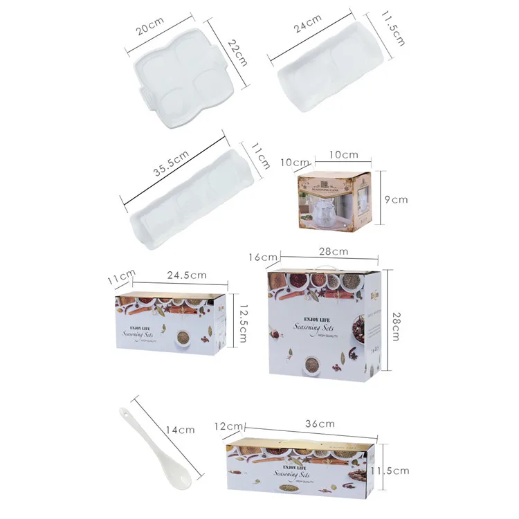 Wholesale kitchenware special design different logos durable porcelain condiment pot set.jpg