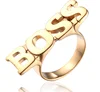 Boss letter NEW TRENDY 2020 WHOLESALE Trade Assurance High Polished Stainless Steel finger ring