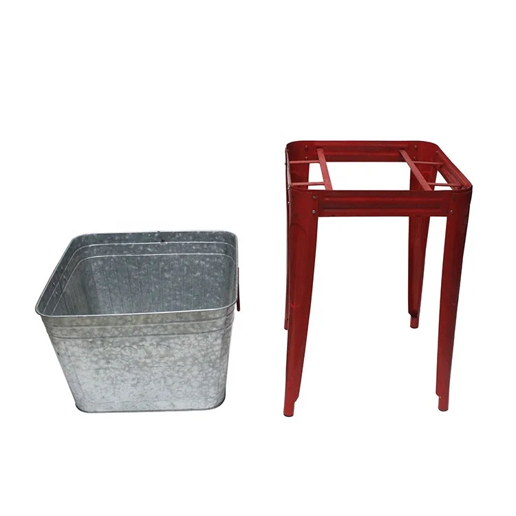 Bañera De Metal Galvanizada Para Fiesta,Bebida Fría,Con Soporte,17