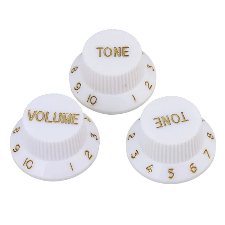 White Potentiometer Knob Plastic Top Hat Volume Tone Speed Control