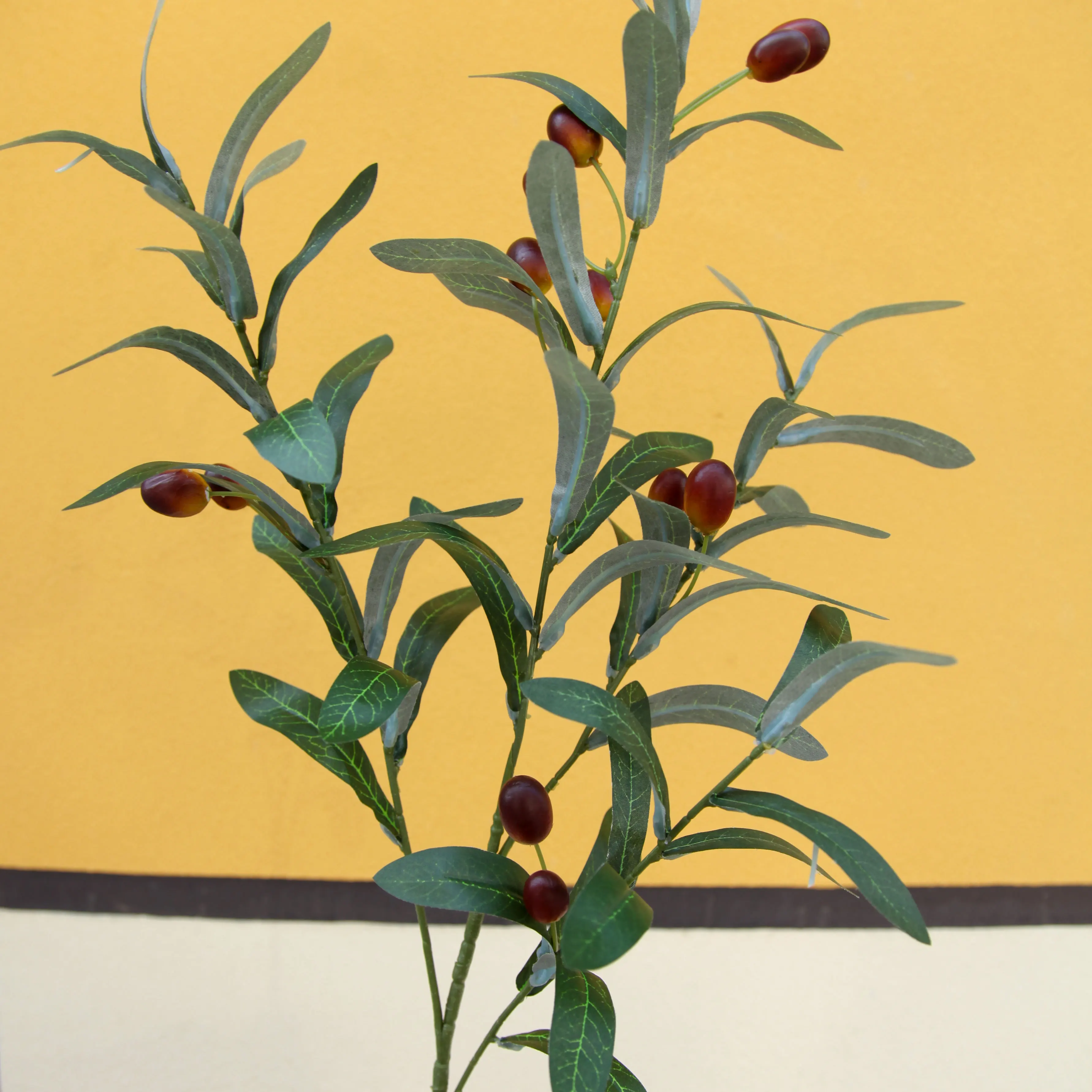 Tcf Green Artificial Olive Leaves Faux Greenery Stem 76cm Plants