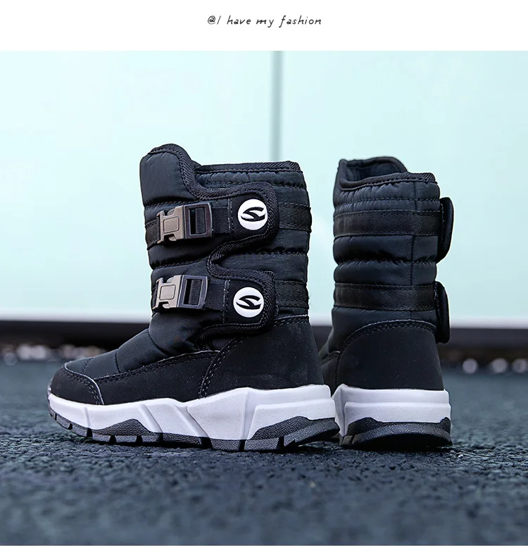 HOBIBEAR Boys Winter Durable Snow Boots Warm Big Size Girls Snow Boot Children Fashion Shoes