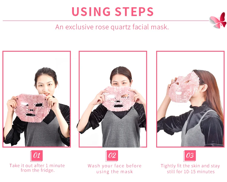 Rose Quartz - a Reusable Cold Therapy Face Anti-aging Facial Skincare Tool Sheet Mask Sheetmask Female Beauty Products Accept