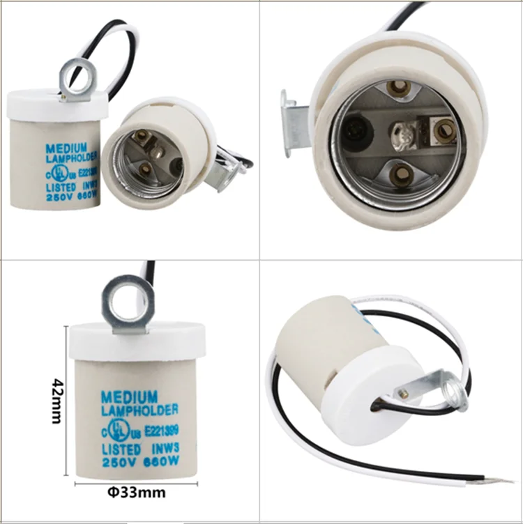 Ce Approval Ceramic Lamp Holder E14 E27 Light Bulb Base For Installing