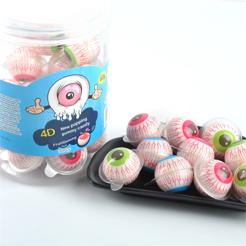 New Arrival Gummy Eyeballs Candy Jelly Burst Exploding Candy Ball Halal ...