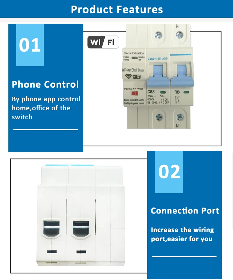 Tuya App Smart Wifi Controlled 63a 2p Circuit Breaker For ...