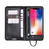 Wholesale fashion wireless charging wallet microfiber leather wallet with mobile phone power bank for men