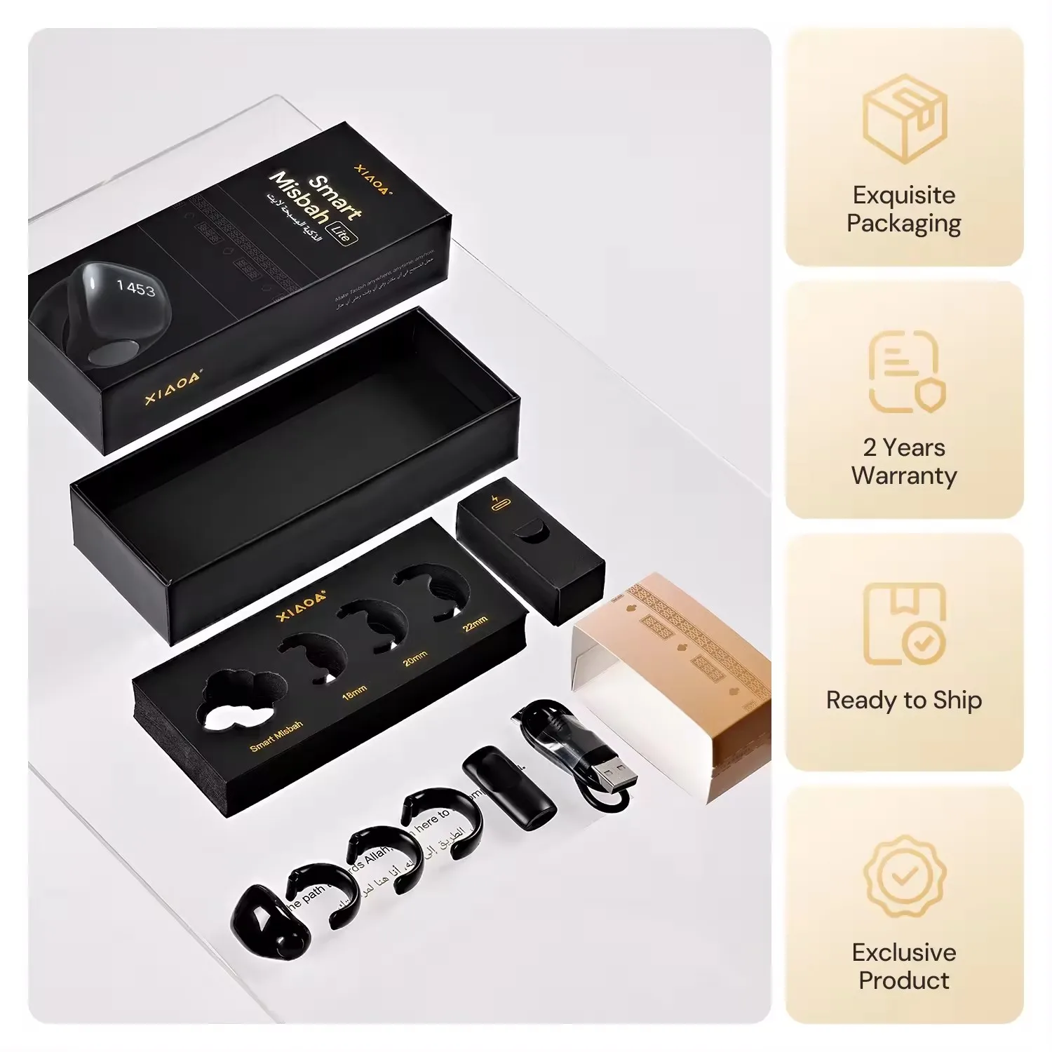 Iqibla Zikr Ring Muslim Tally Counter Electronics Smart Rings Tasbih