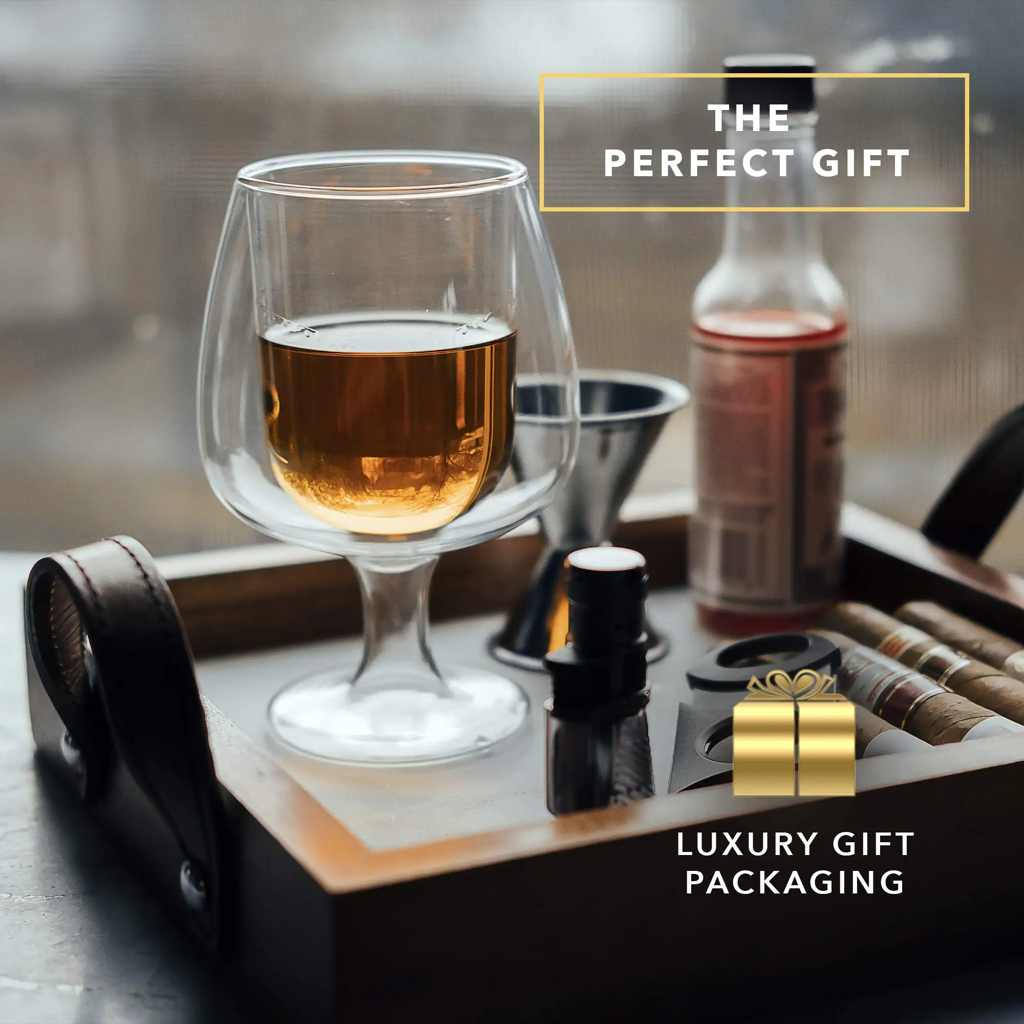 High Quality Stem Whiskey Glasses Insulating Double Wall Snifters Wine