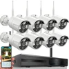 8-Channel HD 1080P Wireless Security Camera System 8Pcs 2.0 Megapixel Wireless Indoor/Outdoor IR Bullet IP Cameras P2P