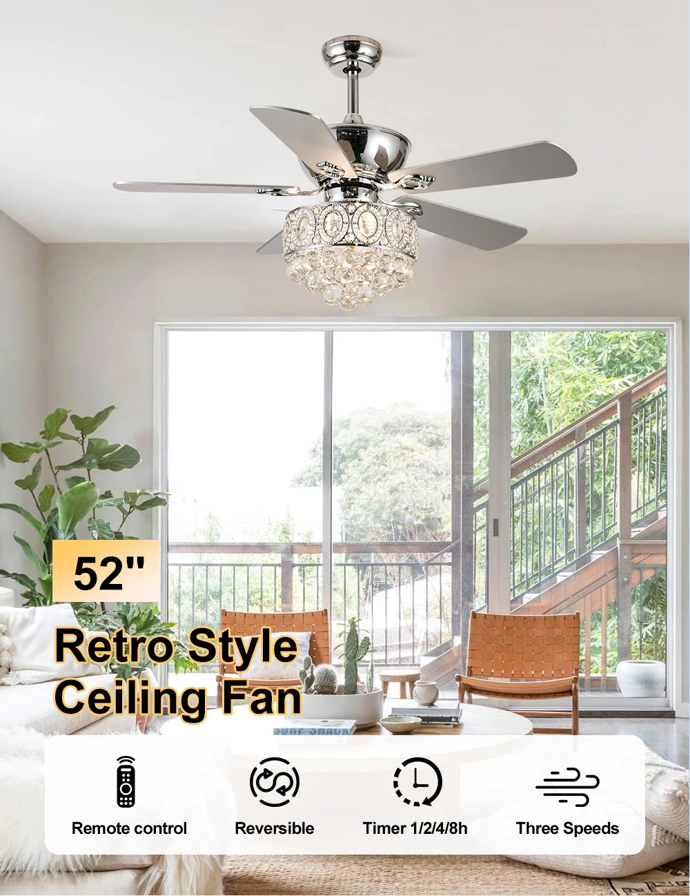 Ceiling Luxury Ceiling Fan, 110-240V, Metal - detail 8