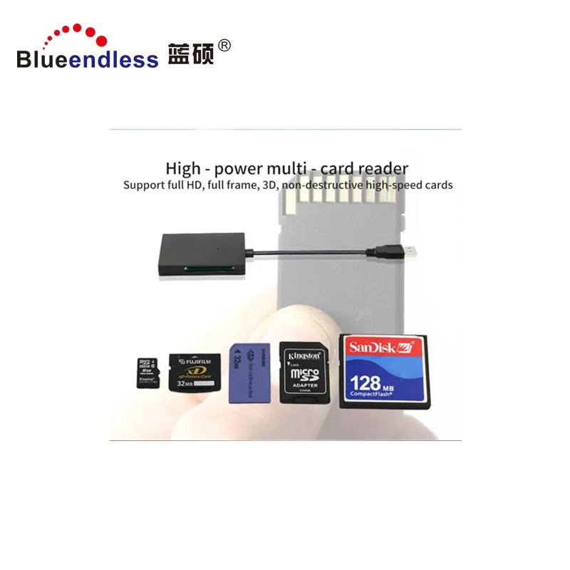 Factory wholesale Blueendless BS-C5U3A multi usb card reader high speed USB 2.0 3.0 Multi Smart Cards Reader with 5 slots - ANKUX.COM