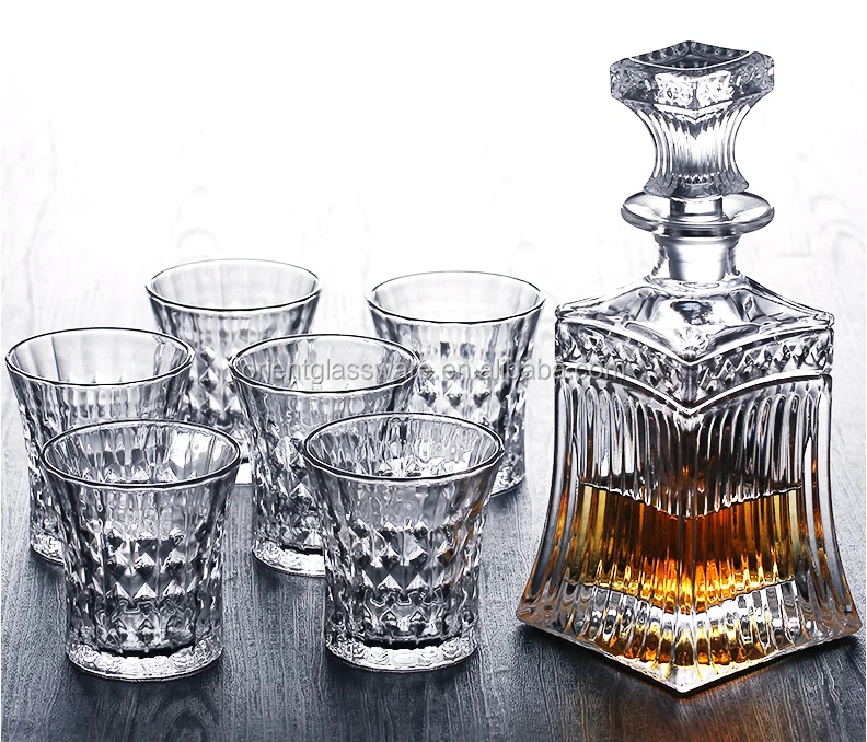 Fancy Glass Vodka Alcohol Spirits Liquor Whisky Wine Bottle With Lid