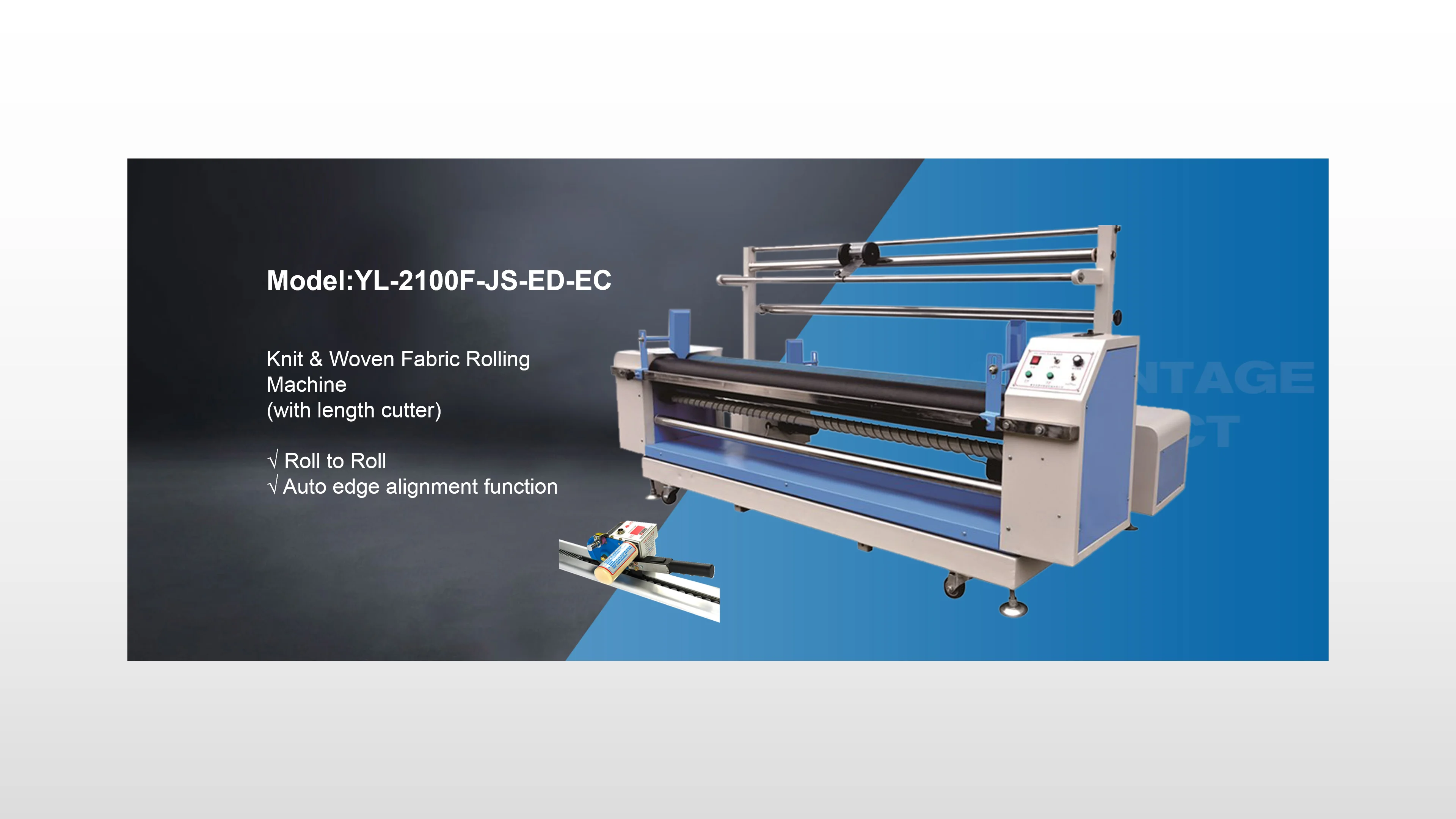 Auto Edge Alignment Fabric Rolling Machine Length Measurement Fabric