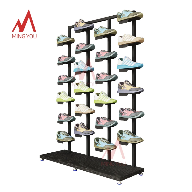 Shoe Rack Double Side Display Shelf Shopping Mall Clothing Store Floor