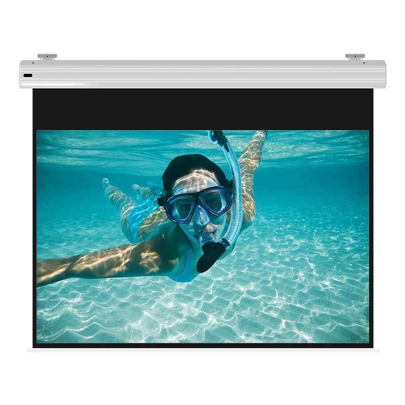 169 84150 Inch Aluminum Alloy Casing Motorized Projector Screen 4k Hd