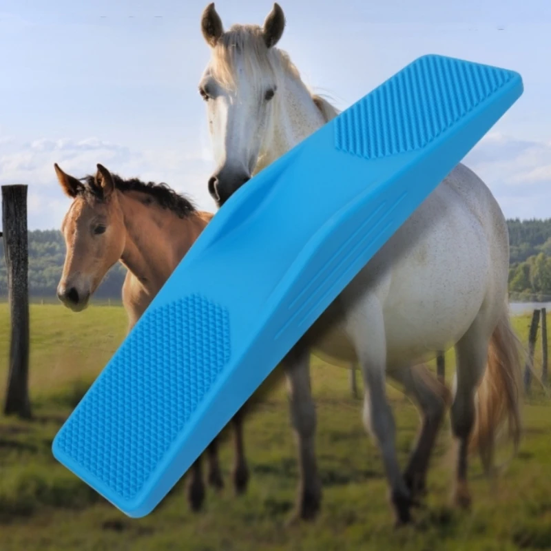 Horse Grooming Brush Horse Hair Makeup Brush Cleaning Massage Tool For