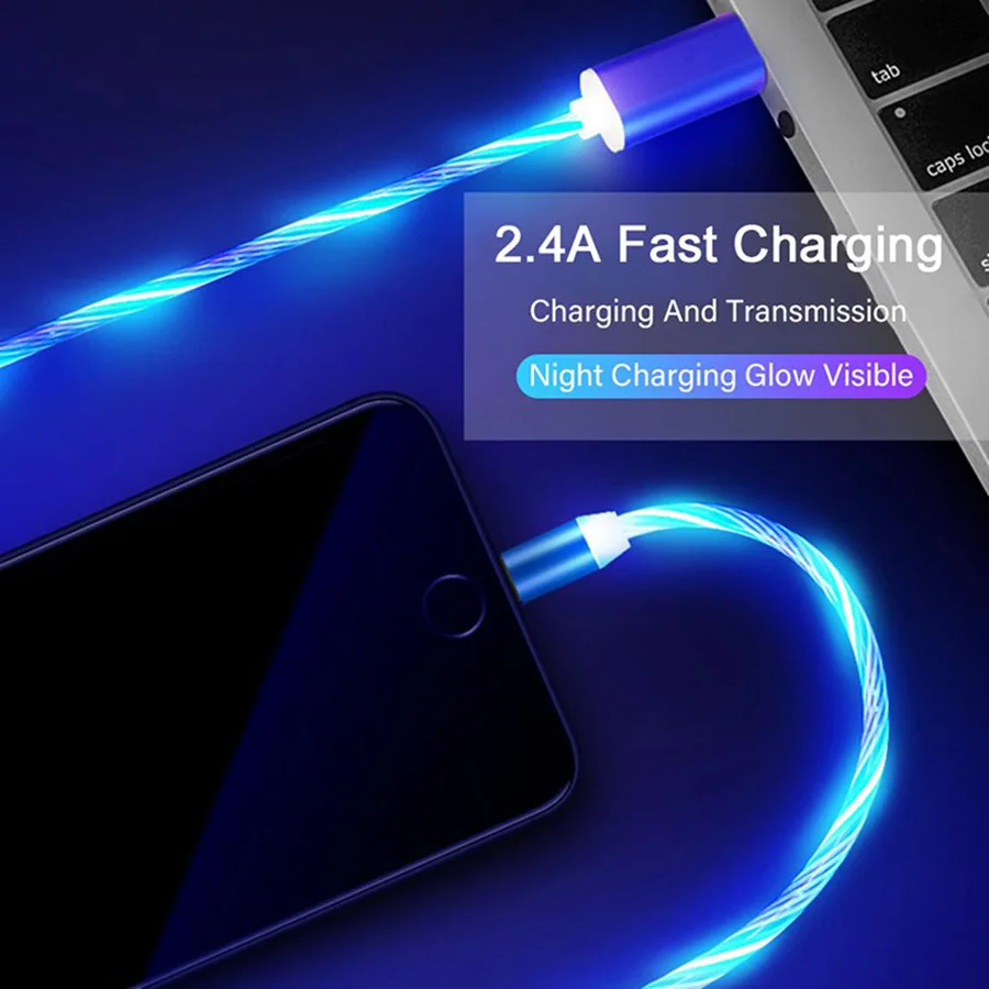 Top Sellers 2020 for Amazon Fast Charging USB Cable Flowing Light Mobile Phone Cable USB Magnetic Charger Cable - ANKUX.COM