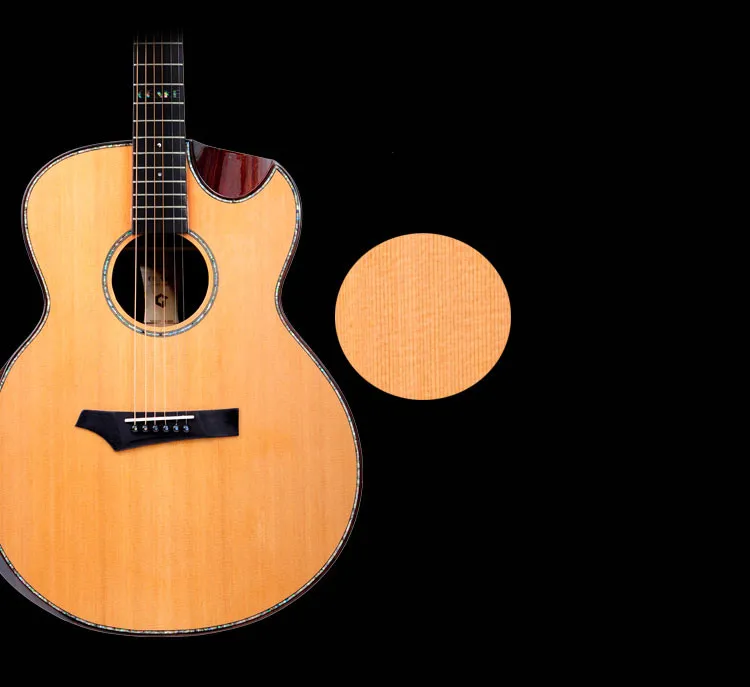 Geake S600 High End Handmade Highgloss Solid Cedar Acoustic Guitar