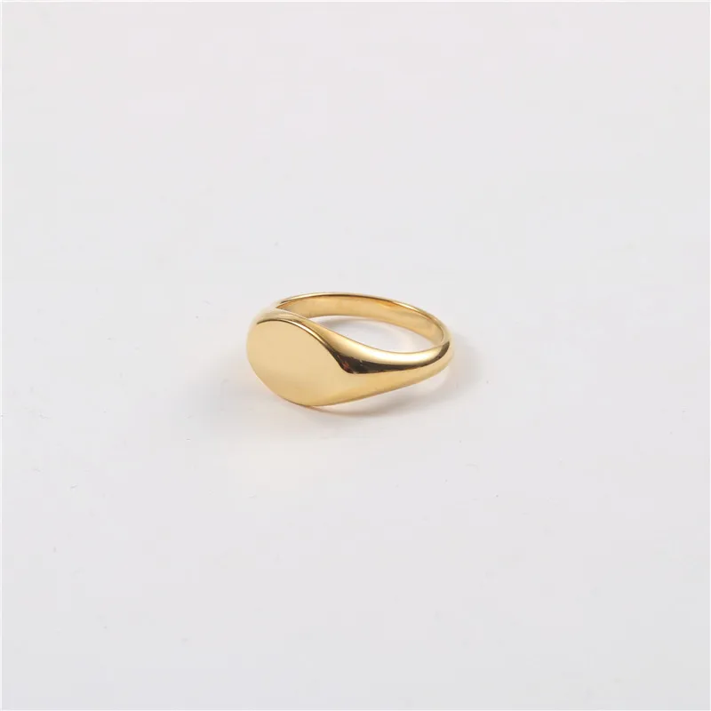 Joolim Jewelry High End 18k Gold Plated Band Oval Signet Finger ...