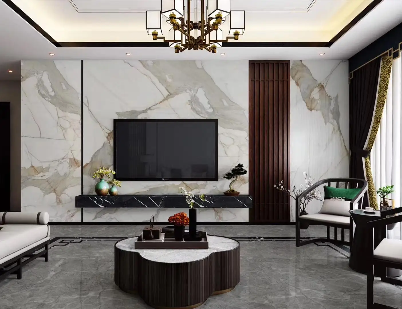 calacatta白色大理石板用于墙板的墙板白色大理石背景板带金脉家居