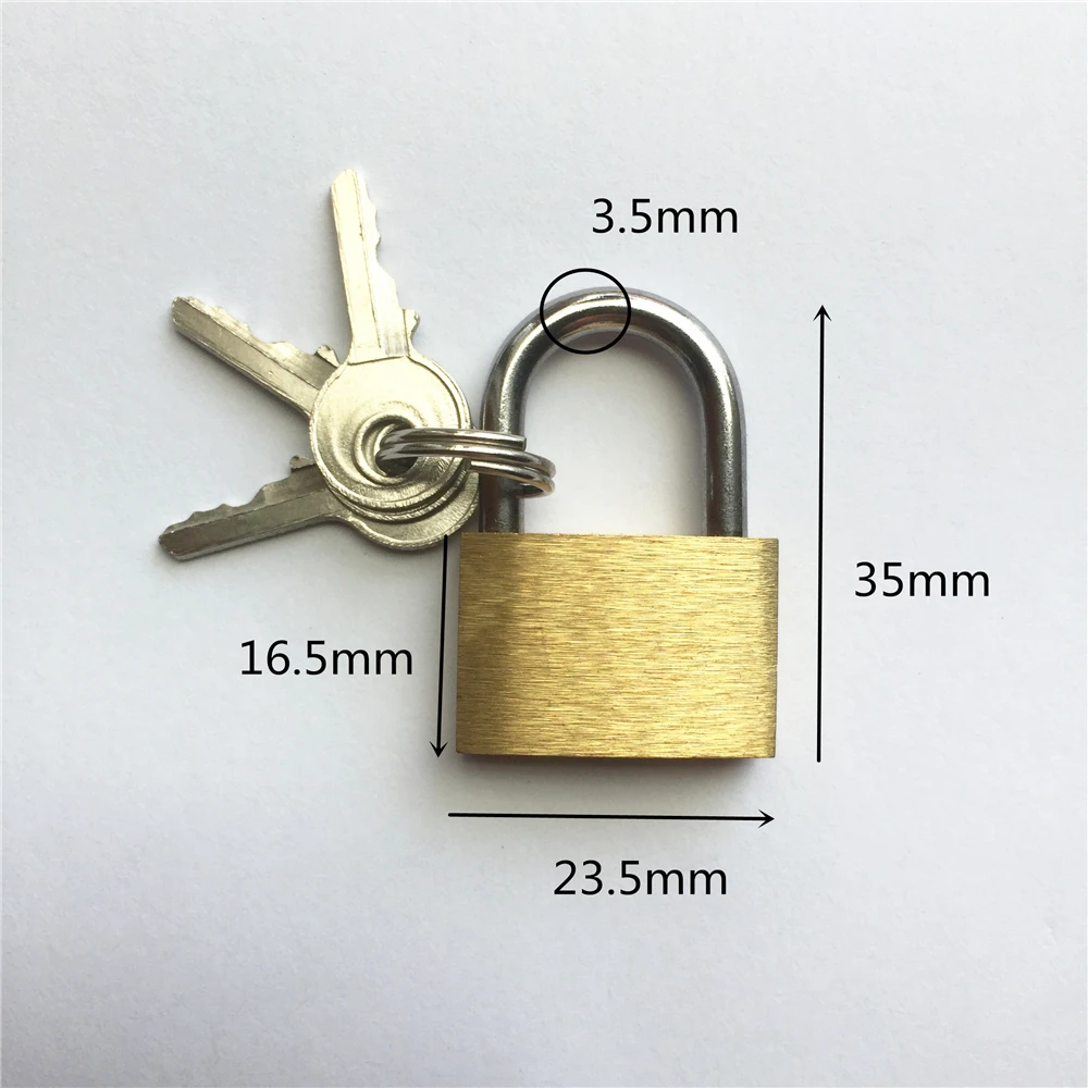 23毫米主钥匙普通挂锁黄铜材料无设计