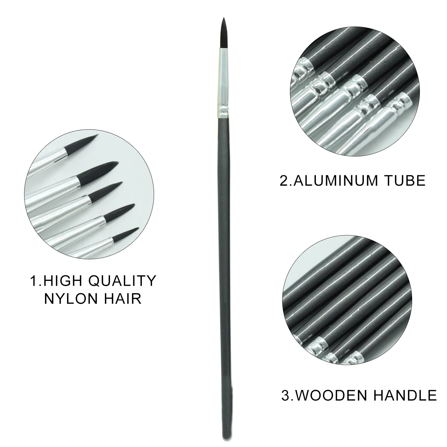 Small Paint Brush Miniature Brushes,6pc Fine Tip Series Paintbrushes ...