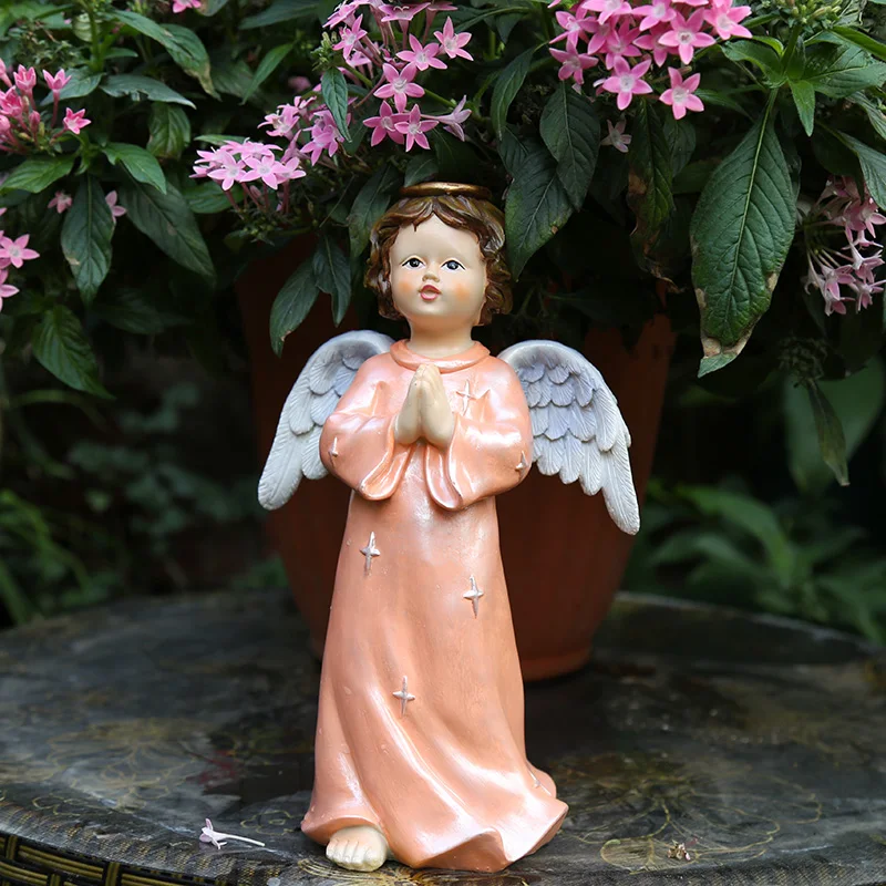 43cm Poly Resin Creative Elf Figurine Courtyard Fairy Statue Home