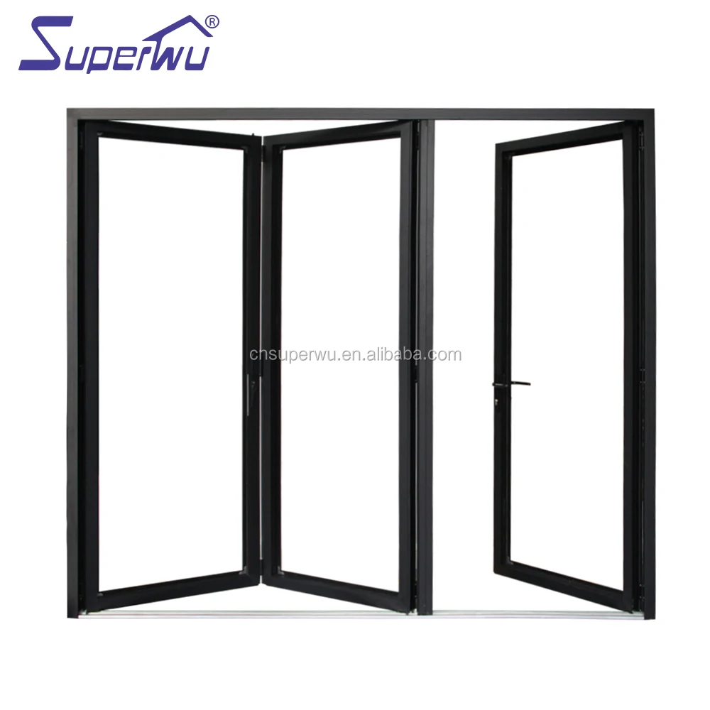 bottom roller aluminum tempered glass folding/ bifold doors