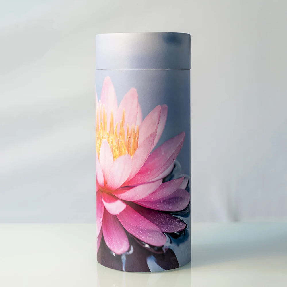 Custom Logo Biodegradable Cardboard Scatter Urn Tube Pet American Style