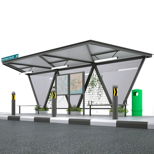 product-Outdoor Advertising Modern Metal Bus Stop Shelter-YEROO-img