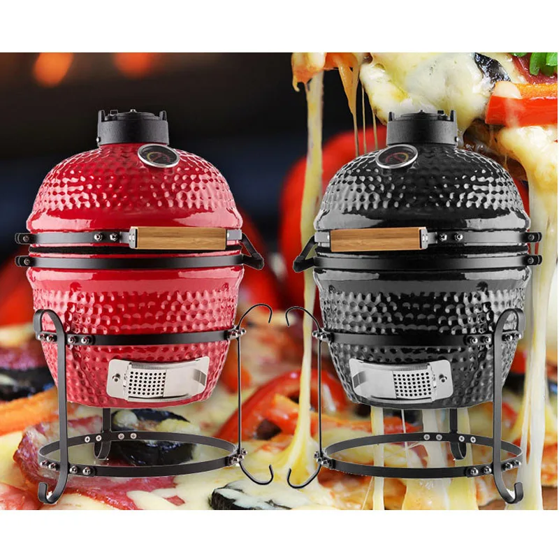 Ceramic Charcoal BBQ Grill 13-inch Portable Durable Japanese Style Outdoor Kitchen Grill with Touch Control Flame Safety Device factory