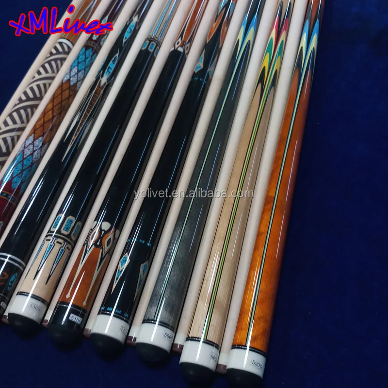 Xmlivet Pool Carom Cues Colorful Decal Design 12mm Carom Billiards Cues In 1/2 Split Radial Pin