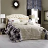 Polyester Filling fluffy printed deep embossed flannel sherpa comforter bedding set