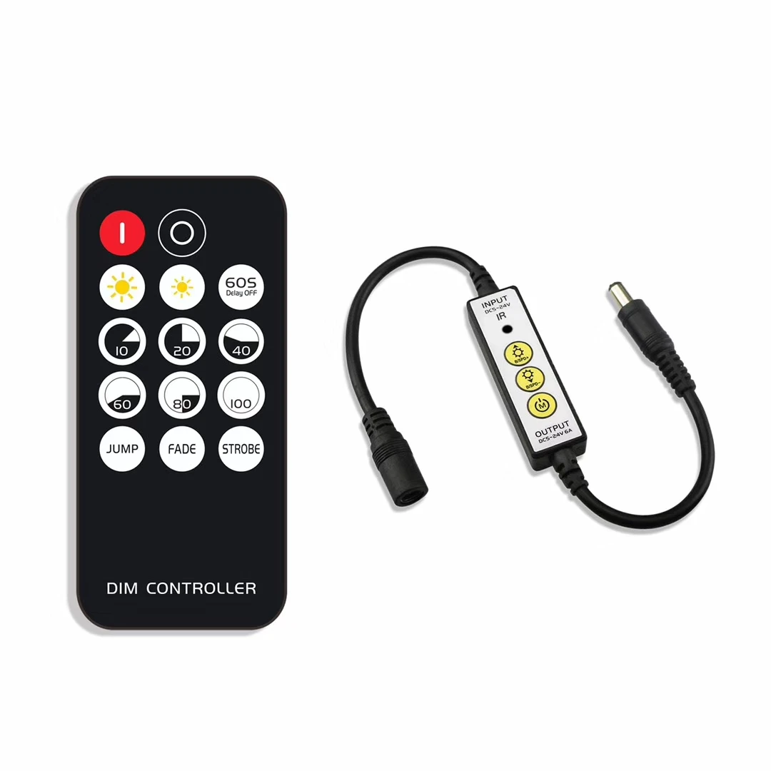 Hot sales Adjustable Brightness 5-24V  LED Dimming Controller Mini Remote Control single color LED Strip Light Dimming Control