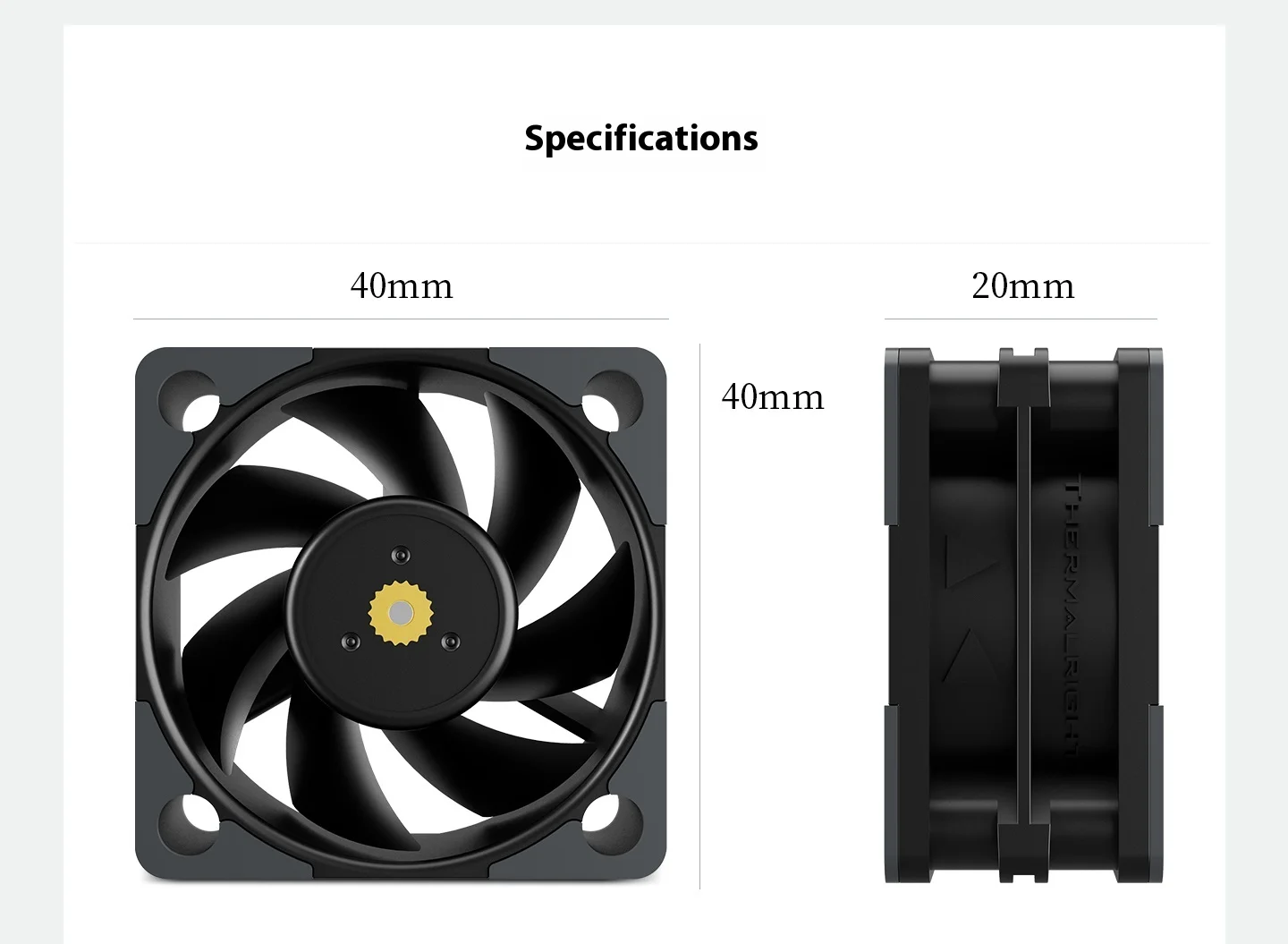 Thermalright 12V 40x40x20mm Brushless DC Motor Fan, 5500RPM Cooling ...
